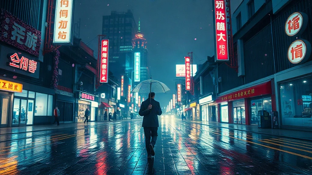asian drama cinematic Seoul street at night